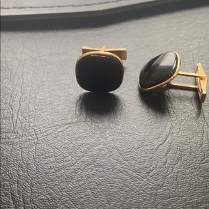 14k Gold and Onyx Cuff links